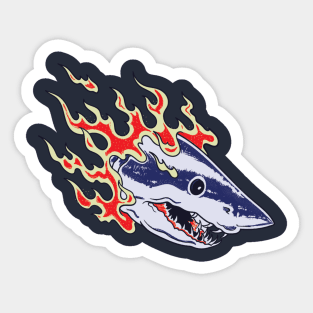 Burning Shark Tattoo Sticker